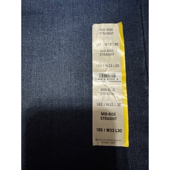 LEVI'S WOMEN'S CLASSIC STRAIGHT MID RISE Dark Wash 16S W33 L30 - Picture 9 of 12